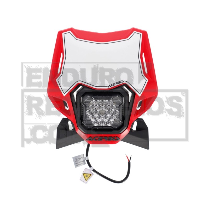 Portafaros con luz LED Acerbis VSL Lumen-X Rojo/Negro