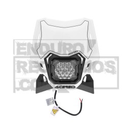 Portafaros con luz LED Acerbis VSL Lumen-X Blanco/Negro