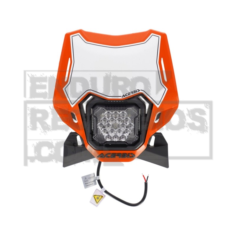 Portafaros con luz LED Acerbis VSL Lumen-X Naranja/Negro