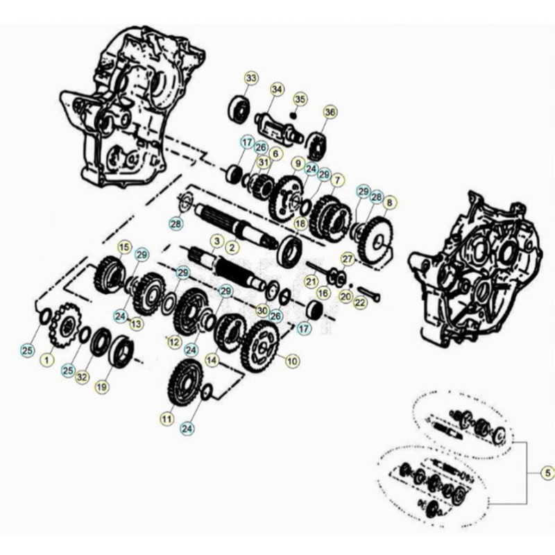 Nº 1 - PIÑÓN SALIDA Z11 MOTOR AM6 E-1 - 3402210000