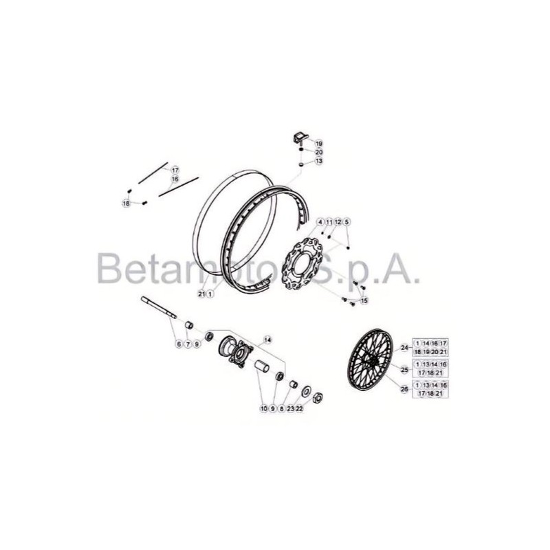 Nº 6 - EJE RUEDA ANTERIOR RE 125 - 014410010000