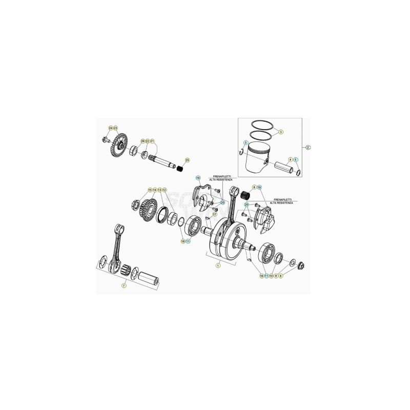 Nº 1  - CIGUEÑAL MOTOR RR 2T 300 - 026.02.056.80.00 - 026020568200