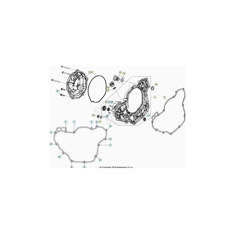 Nº 1  - TAPA EMBRAGUE RR 4T MY 20 - 037.01.004.80.00