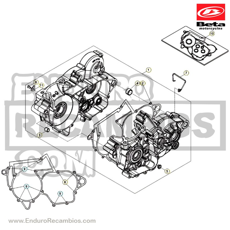 Nº 1 - CARTER MOTOR RR 2T 300 - 026010468000