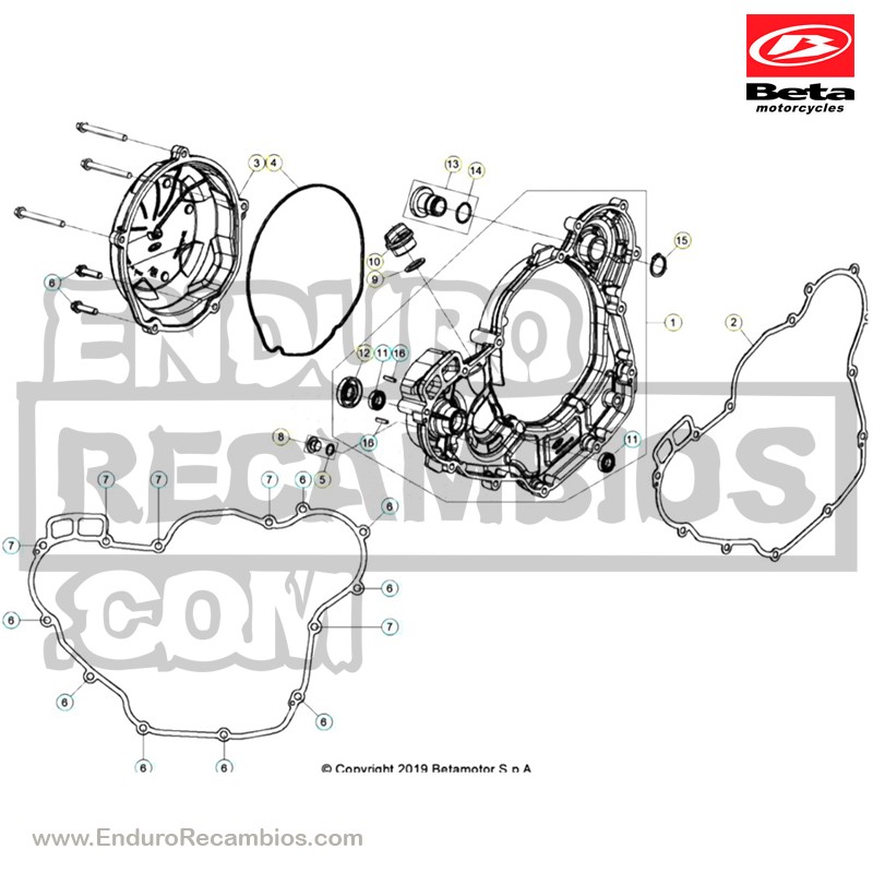 Nº 1 - TAPA EMBRAGUE RX 4T - 049010048000