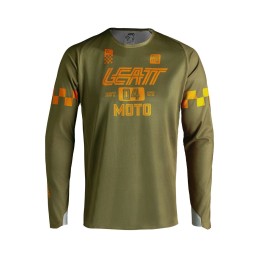 Camiseta Leatt Moto 4.5 Enduro X-flow Speed Marrón Khaki - LB502700072