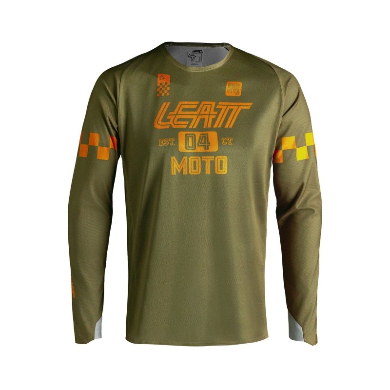 Camiseta Leatt Moto 4.5 Enduro X-flow Speed Marrón Khaki - LB502700072