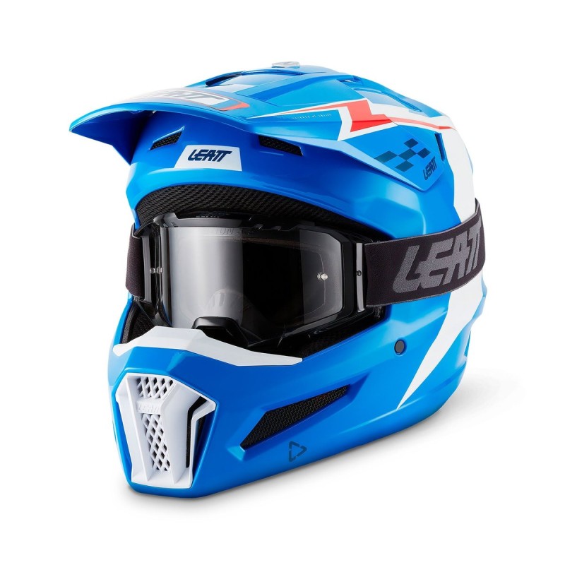 Kit Casco + Gafas Leatt Moto 3.5 Azul - LB102700042