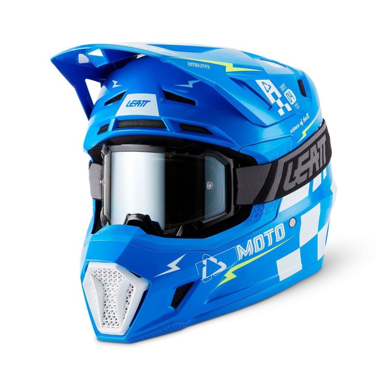 Kit Casco + Gafas Leatt Moto 7.5 Azul - LB102700028