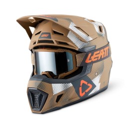 Kit Casco + Gafas Leatt Moto 7.5 XS / Camo Marrón Khaki