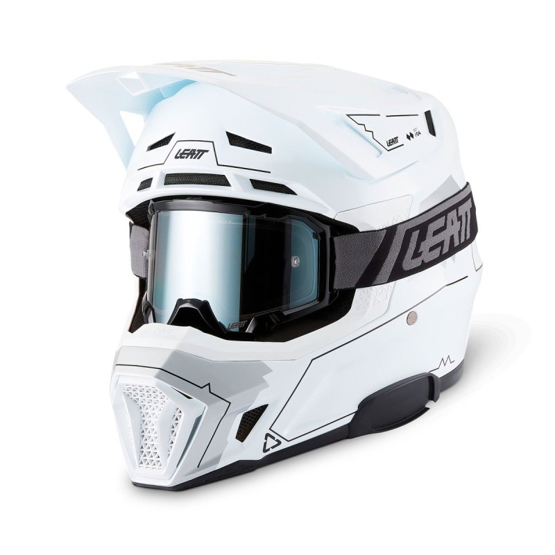 Kit Casco + Gafas Leatt Moto 7.5 Cardo Magic Blanco - LB102700012