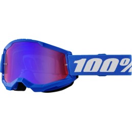 Gafas 100% Strata 2 Azul/Púrpura/Blanco - lente espejo azul rojo