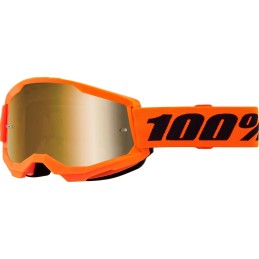 Gafas 100% Strata 2 Negro/Dorado/Naranja - lente espejo dorado