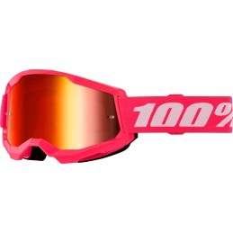 Gafas 100% Strata 2 Rosa/Rojo/Blanco - lente espejo rojo