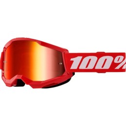 Gafas 100% Strata 2 Rojo/Blanco - lente espejo rojo