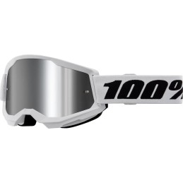 Gafas 100% Strata 2 Negro/Plateado/Blanco - lente espejo plateado