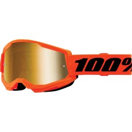 Gafas 100% Strata 2 Junior Negro/Dorado/Naranja - lente espejo dorado