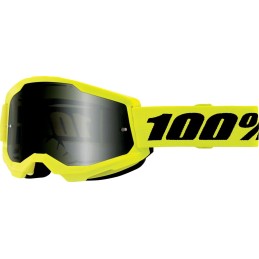 Gafas 100% Strata 2 Sand Negro/Amarillo flúor - lente ahumado