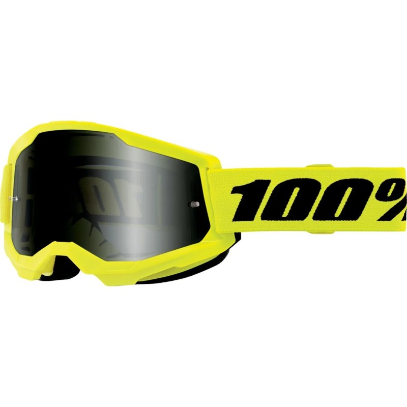 Gafas 100% Strata 2 Sand Negro/Amarillo flúor - lente ahumado
