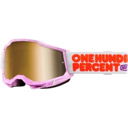 Gafas 100% Accuri 2 Brillante/Dorado/Rosa - lente espejo oro verdadero
