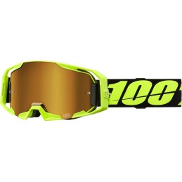 Gafas 100% ARmatic Negro/Dorado/Amarillo flúor - lente espejo dorado