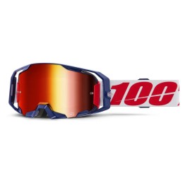Gafas 100% ARmatic Azul oscuro/Rojo/Blanco - lente espejo rojo