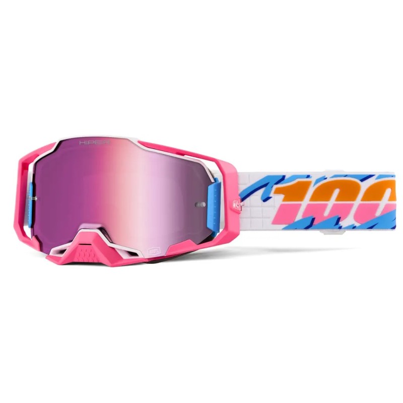 Gafas 100% Armega HiPER Azul claro/Rosa/Blanco - lente espejo rosa