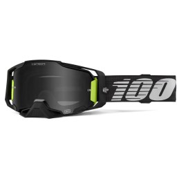Gafas 100% Armega HiPER Negro/Blanco/Verde flúor - lente espejo ahumado