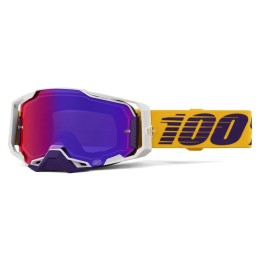Gafas 100% Armega Blanco/Amarillo/Púrpura oscuro - lente espejo púrpura
