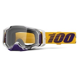 Gafas 100% Armega Blanco/Amarillo/Transparente/Púrpura oscuro - lente transparente