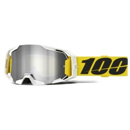 Gafas 100% ARmatic Negro/Plateado/Blanco/Amarillo - lente espejo plateado
