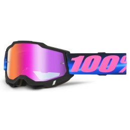 Gafas 100% Accuri 2 Negro/Azul/Rosa fluorescente - lente espejo rojo