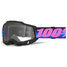 Gafas 100% Accuri 2 Negro/Azul/Transparente/Rosa fluorescente - lente transparente