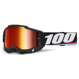 Gafas 100% Accuri 2 Negro/Azul/Rojo/Blanco - lente espejo rojo