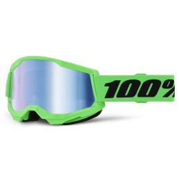 Gafas 100% Strata 2 Negro/Azul/Verde flúor - lente espejo azul