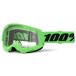 Gafas 100% Strata 2 Negro/Verde flúor - lente transparente