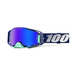 Gafas 100% Armega HiPER Azul/Azul oscuro/Blanco/Turquesa - lente espejo azul