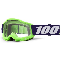 Gafas 100% Accuri 2 Satisfy Azul oscuro/Verde/Transparente/Blanco - lente transparente