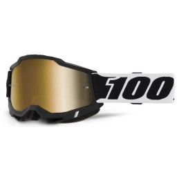 Gafas 100% Accuri 2 Negro/Dorado/Blanco - lente espejo dorado