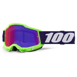 Gafas 100% Accuri 2 Satisfy Azul oscuro/Verde/Púrpura/Blanco - lente espejo púrpura