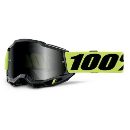 Gafas 100% Accuri 2 Sand Negro/Ahumado/Verde flúor - lente ahumado