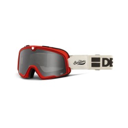Gafas 100% Barstow Negro/Blanco/Ahumado/Rojo oscuro - lente ahumado