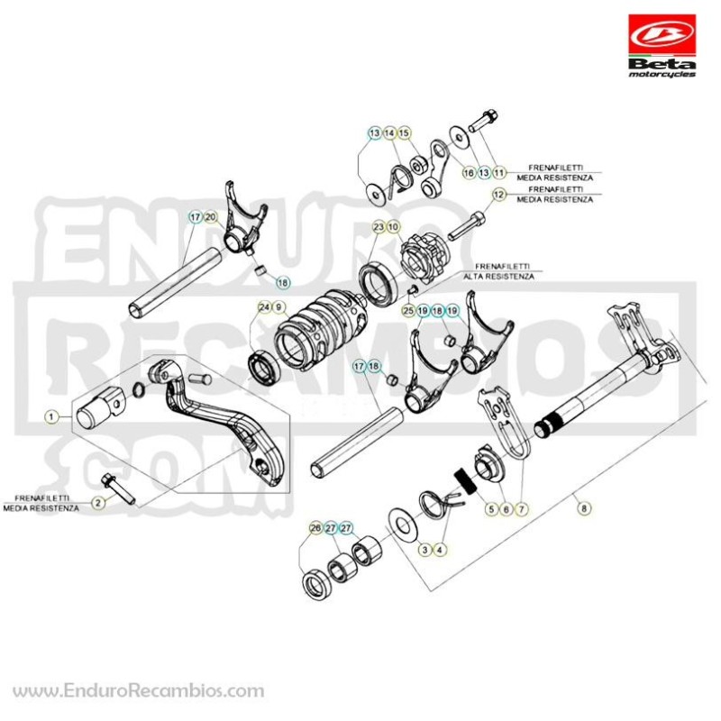 PALANCA CAMBIO RR 4T/2T FACTORY - 006050008059