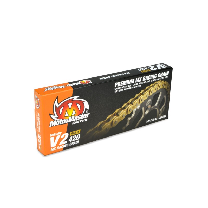 Cadena MX V2 paso 420 130 eslabones con clip Moto-Master GasGas