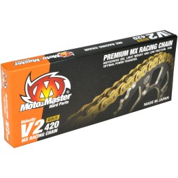 Cadena MX V2 paso 420 130 eslabones con clip Moto-Master GasGas