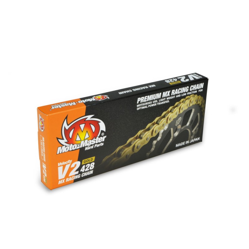 Cadena MX V2 paso 428 130 eslabones con clip Moto-Master GasGas