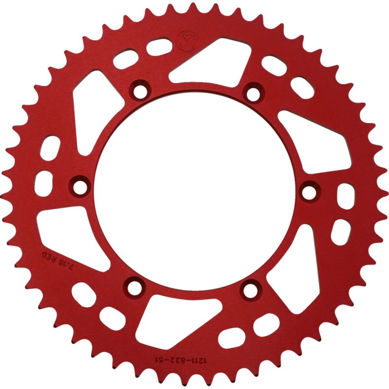 Corona de aluminio 51 dientes roja Moose Racing Husqvarna