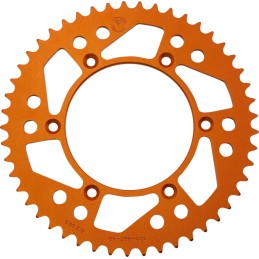 Corona de aluminio 49 dientes naranja Moose Racing KTM