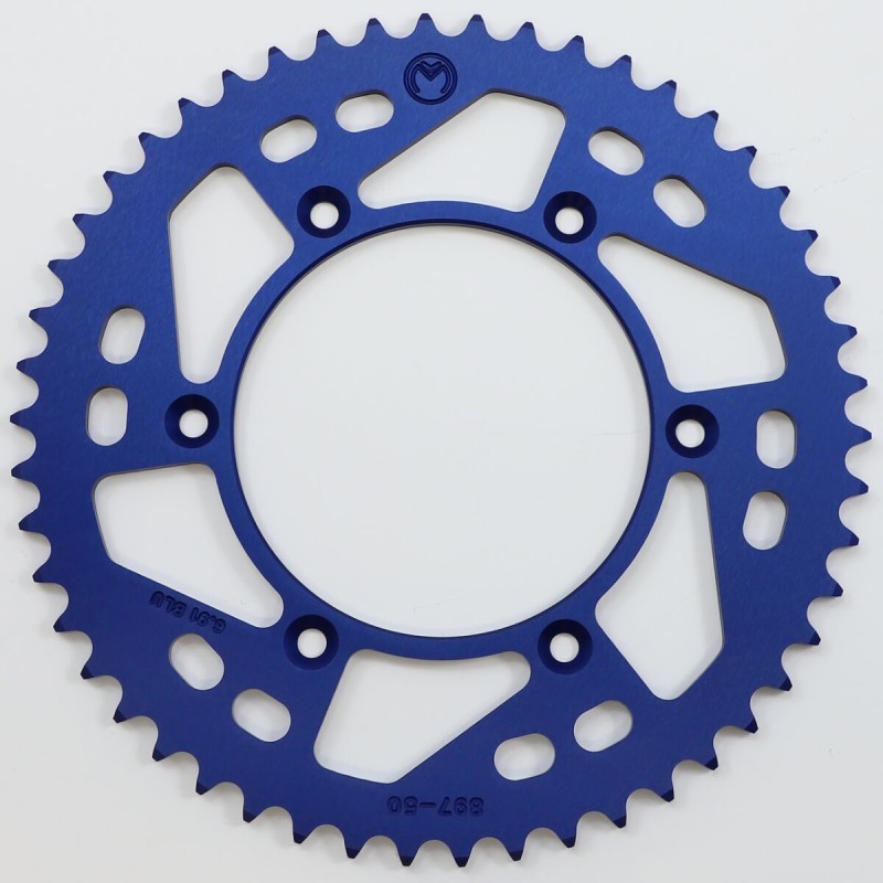 Corona de aluminio 50 dientes paso 520 azul Moose Racing KTM