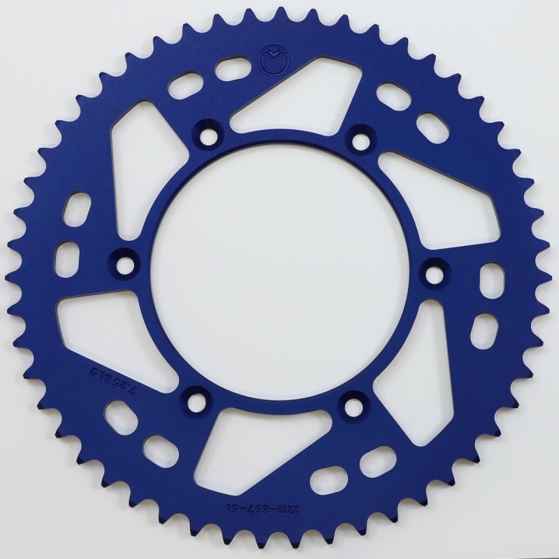 Corona de aluminio 51 dientes paso 520 azul Moose Racing KTM